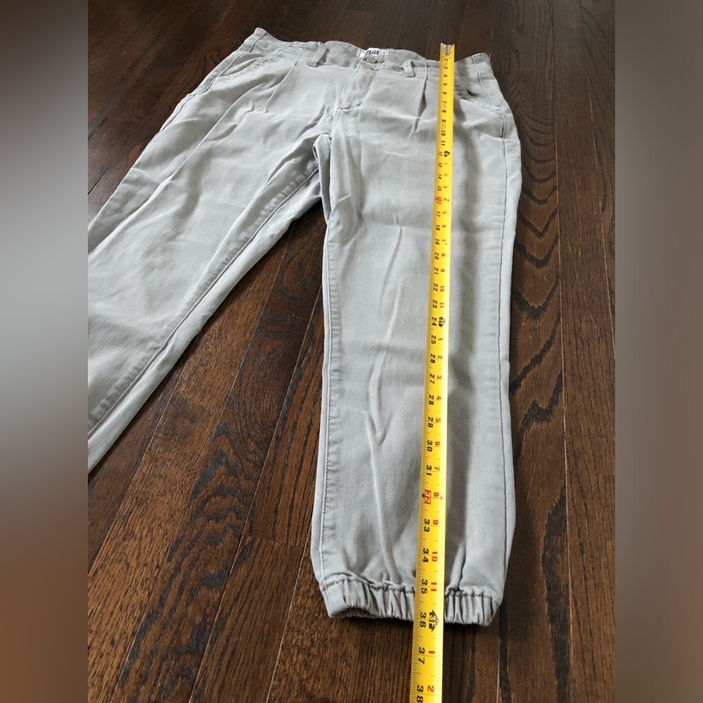 PAIGE Women’s 32 Mayslie Gray Pleated Denim High-Rise Cropped Jogger Jeans - EUC - Picture 9 of 16